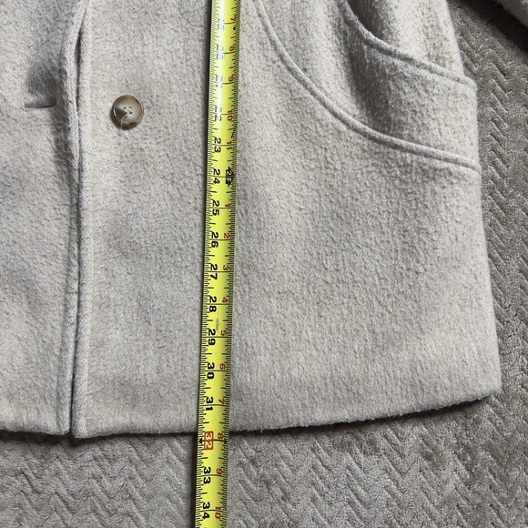Cabin Creek Jacket Petite Women 8P Oatmeal Wool Button Up Shaped Car Coat Cozy - Picture 4 of 8